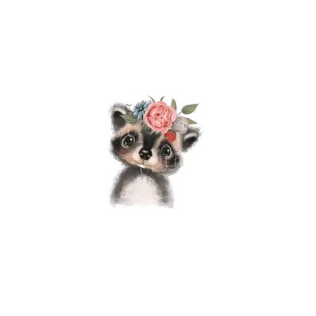 Floral Racoon Panel