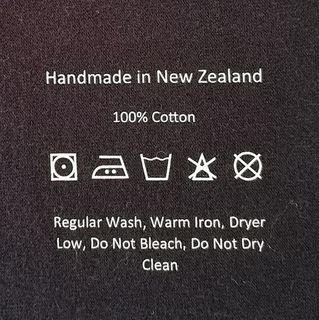 WHITE Cotton vinyl care label