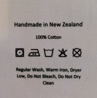 BLACK Cotton vinyl care label