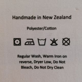 BLACK Polyester Cotton care label