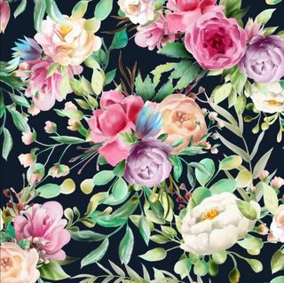 Vibrant floral on Navy