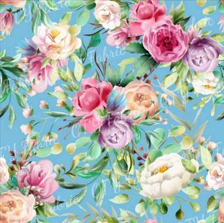Vibrant Floral on Aqua