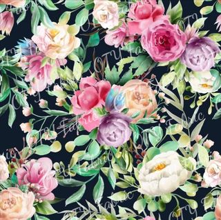 Vibrant floral on navy