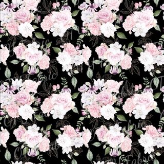 Black vintage floral