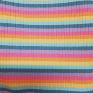 Pastel rainbow stripe rib
