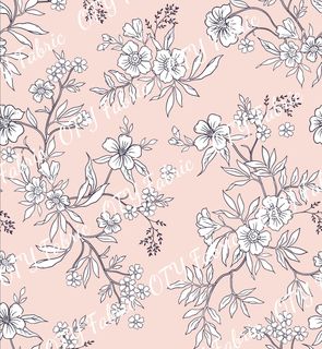 Dusky pink sketch floral