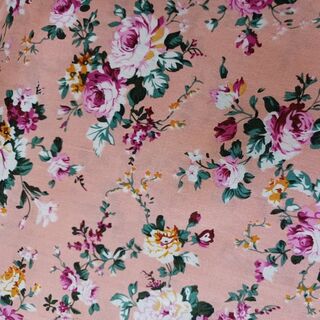 Rose floral on peach pink