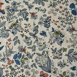 Doodle floral on cream