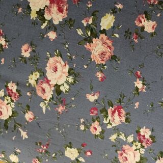Rose floral on denim