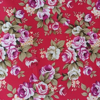 Rose floral on red