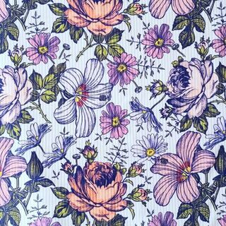Purple victorian floral on white