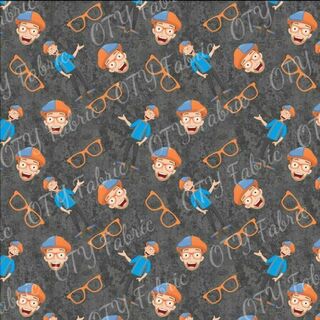 Blippi on grunge grey