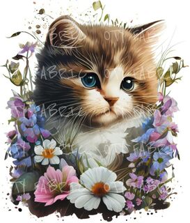 Floral kitten
