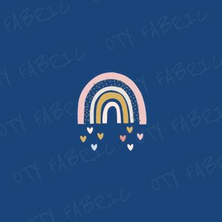 Boho rainbow on blue ft