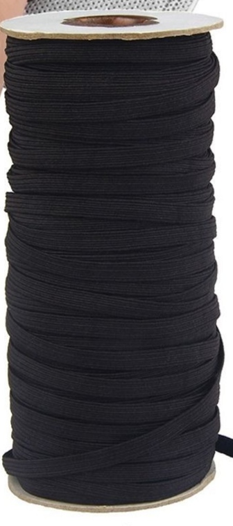 12mm braided black elastic 