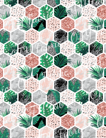 Hexagon Floral Print