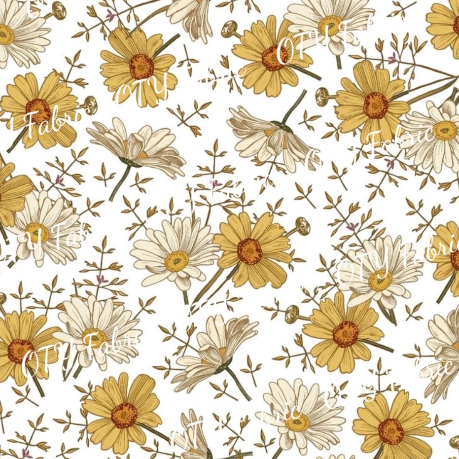 Victorian daisys on white