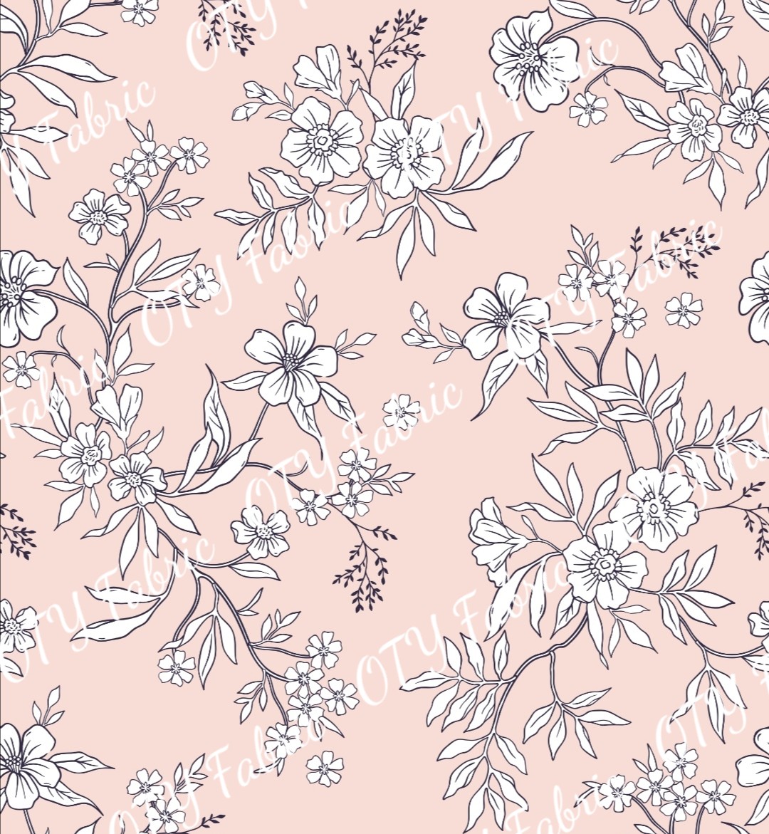 Dusky pink sketch floral