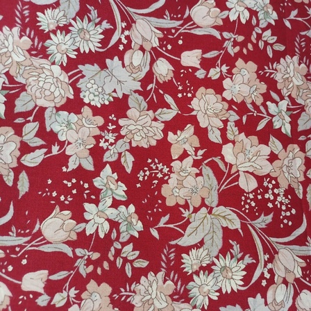 Muted floral on red