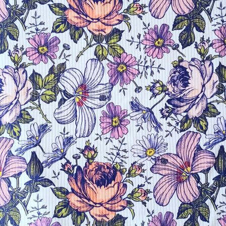 Purple victorian floral on white