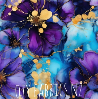 Purple alcohol ink floral