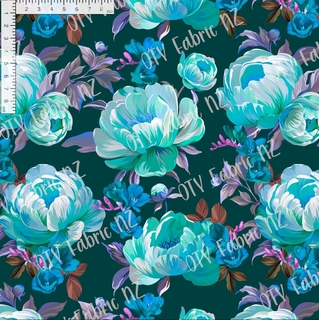 Neon teal floral