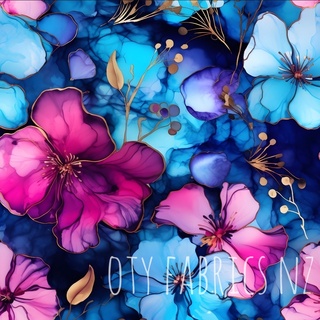 Bright alcohol ink floral