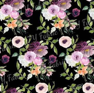 Black Boho floral