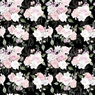 Black vintage floral