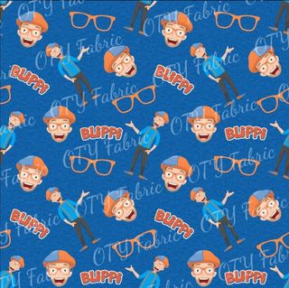 Blippi on electric blue marle