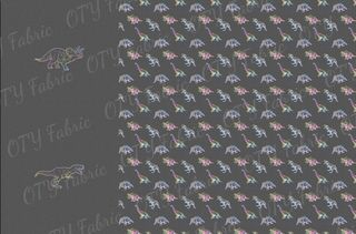 Pastel Dino on dark grey marle rapport