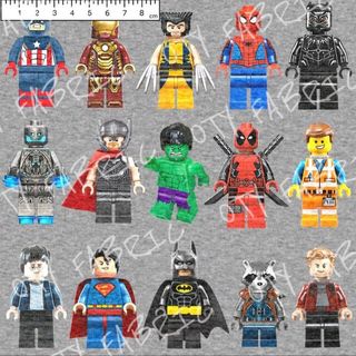 Boys Minifigures on grey marle  (exclusive print)