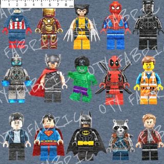 Boys Minifigures on denim marle  (exclusive print)