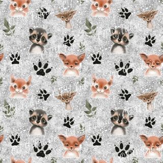Grunge paw print animals