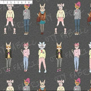 Hipster girl animals