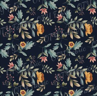 Autumn Floral on navy