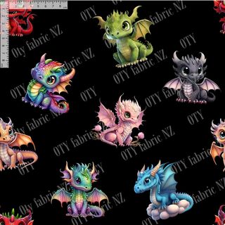 Dragons on black