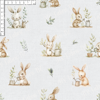 Grey Linen garden bunnies - OTY EXCLUSIVE