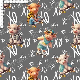 Skater highland cow on Grey XO - OTY